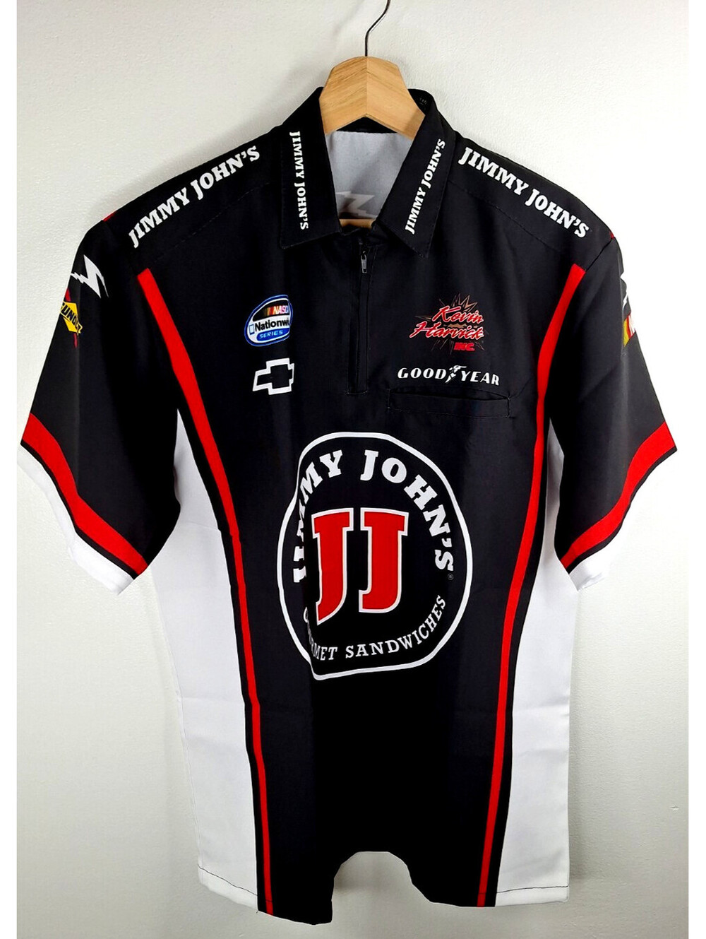 Kevin Harvick Jimmy John's #33 NASCAR Nationwide Series Race Used Crew Shirt L